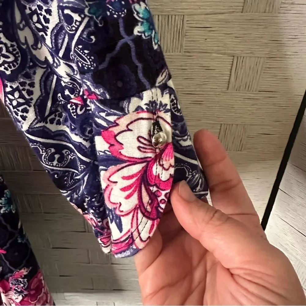 Chico's womens T-shirt paisley 3/4 length sleeve style‎ colorful floral Bohemian_5